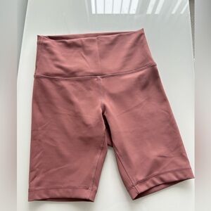 Lululemon fast & free pink bike shorts, size 6